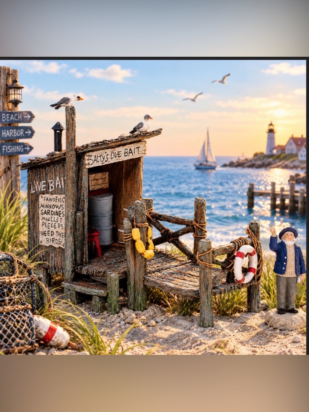 Department 56 salty’s bait shop Village decor nwt